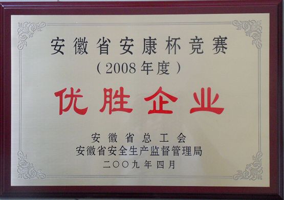 2008年度安徽省安康杯竞赛优胜企业